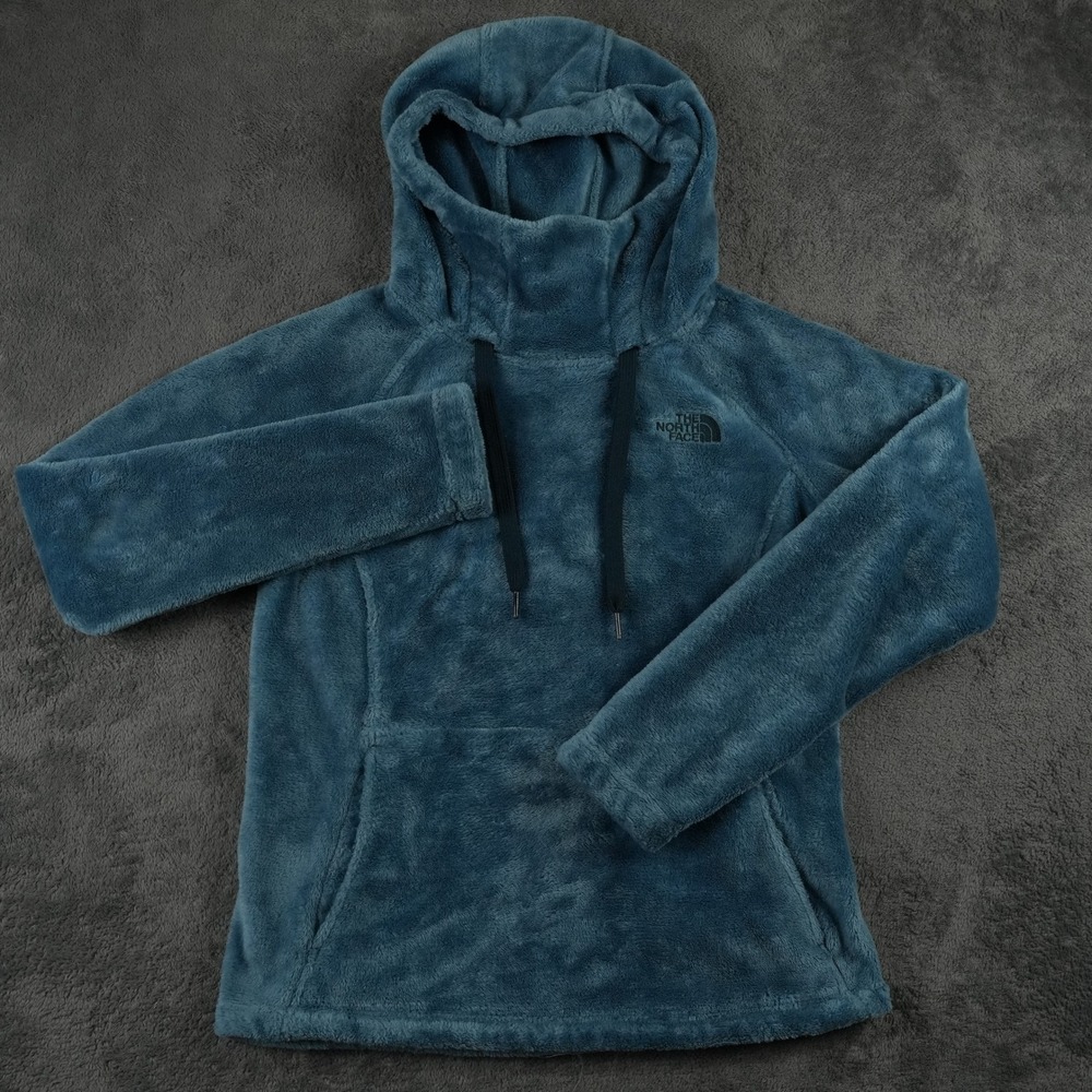 The North Face Bellarine Hoodie Women XS Blue High Pile Fleece Pullover Soft - Picture 2 of 8